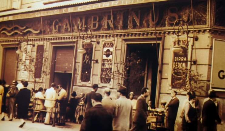 foto storica del bar gambrinus di napoli